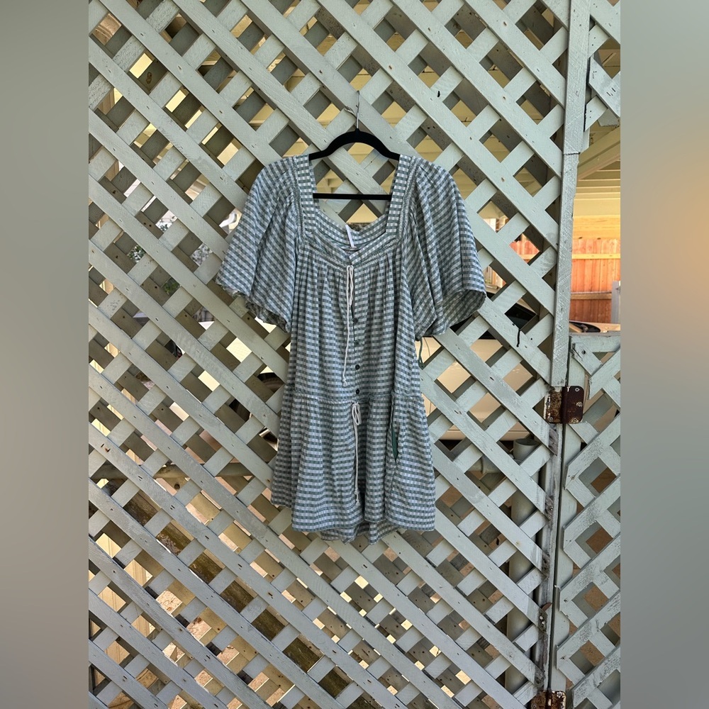 Free people County Line Plaid Romper - Picture 9 of 11